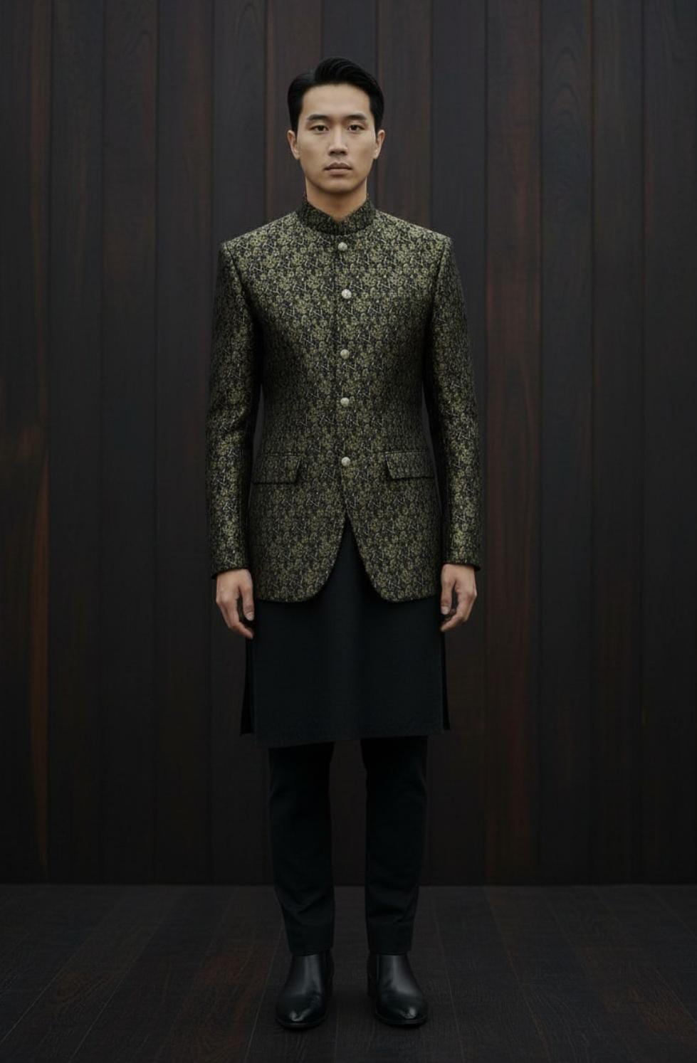 BLACK GOLD PRINTED PRINCECOAT
