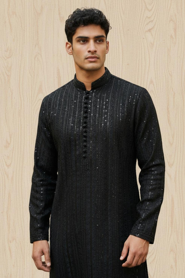 BLACK KURTA PAJAMA