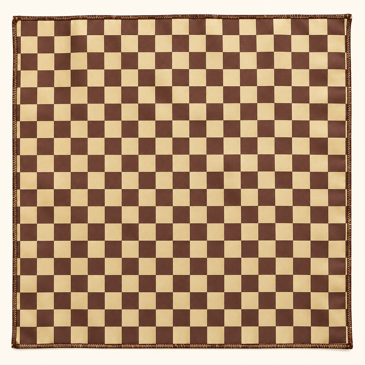 Brown & Gold Checkerboard Pocket Square