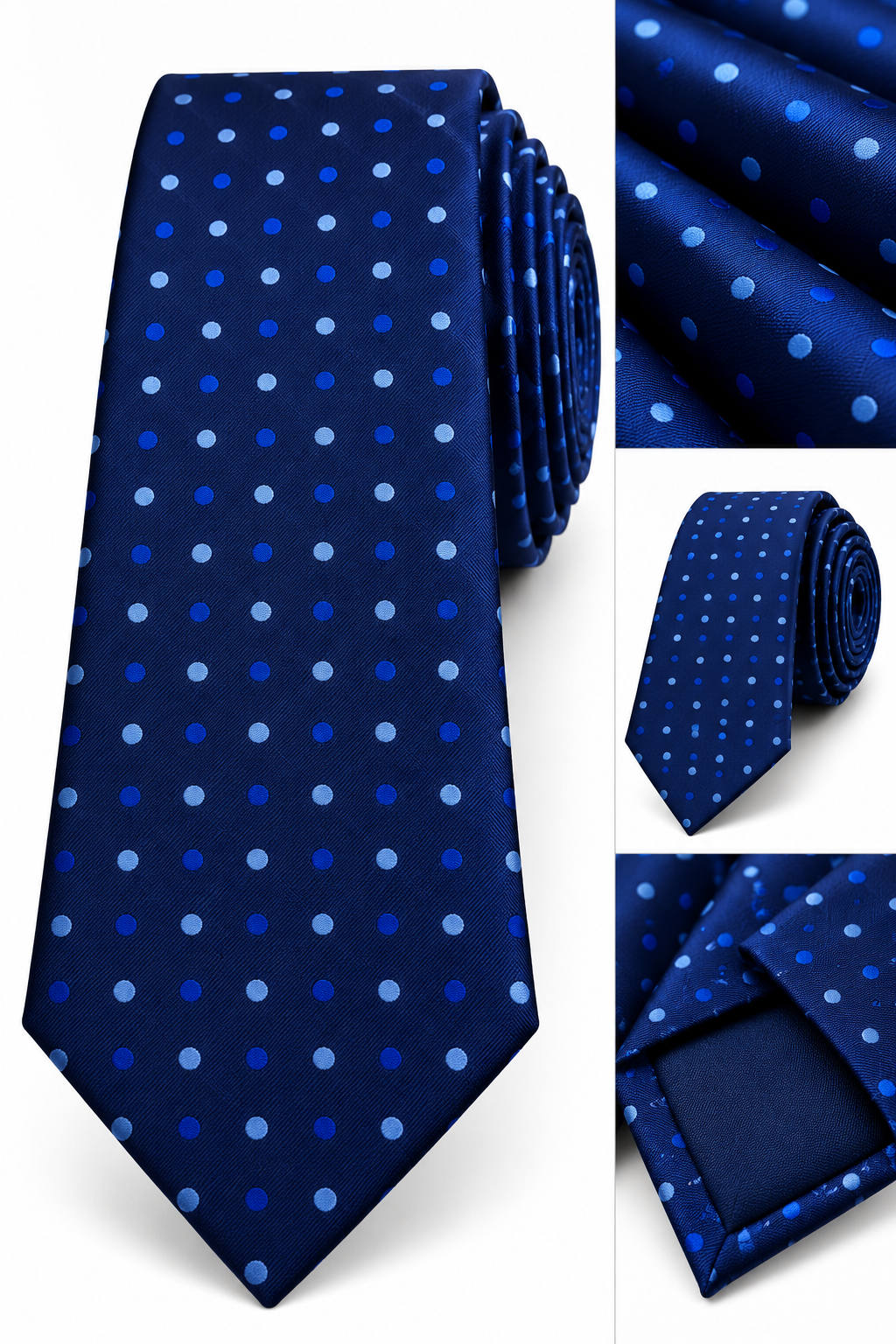 Navy Blue & Royal Blue Polka Dot Tie