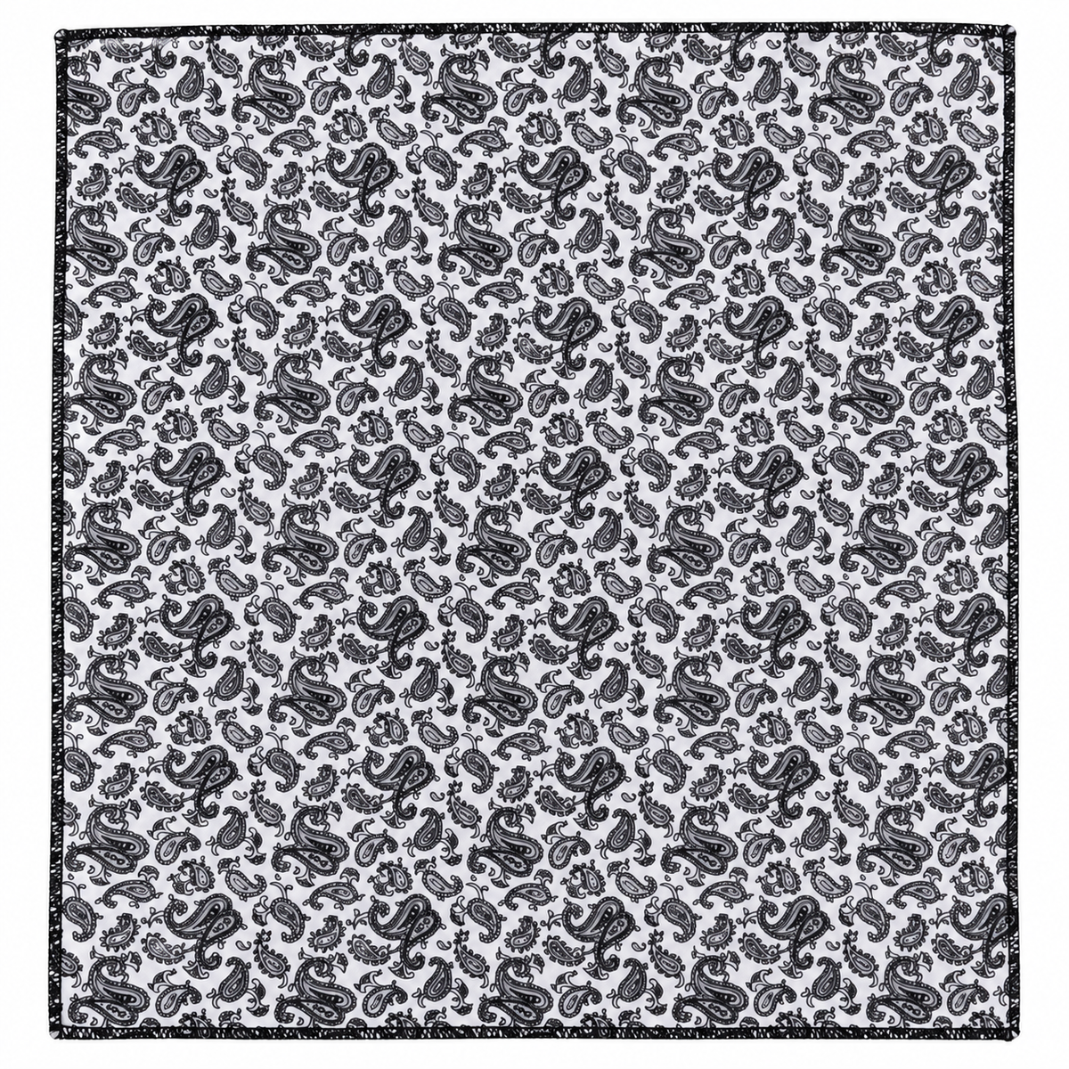BLACK AND WHITE FLORAL PRINT POCKET SQUARE
