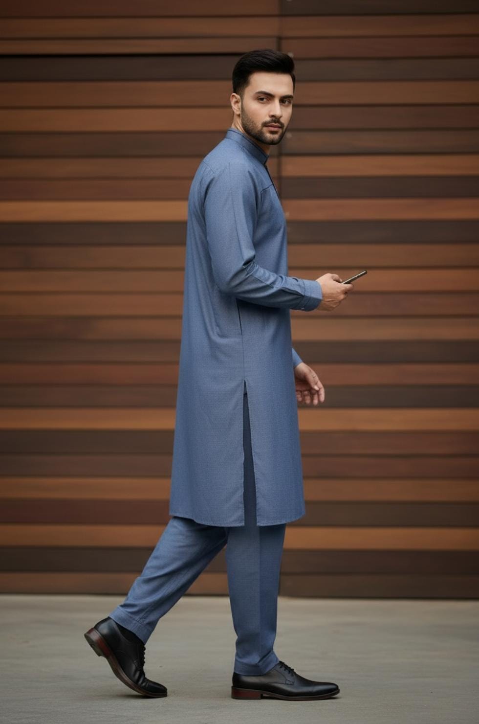SLATE BLUE DESIGN KAMEEZ SHALWAR