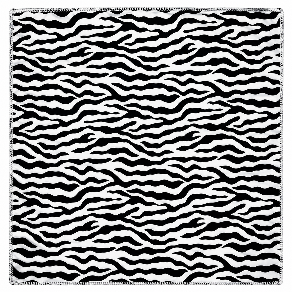 Black & White Zebra Wave Pocket Square