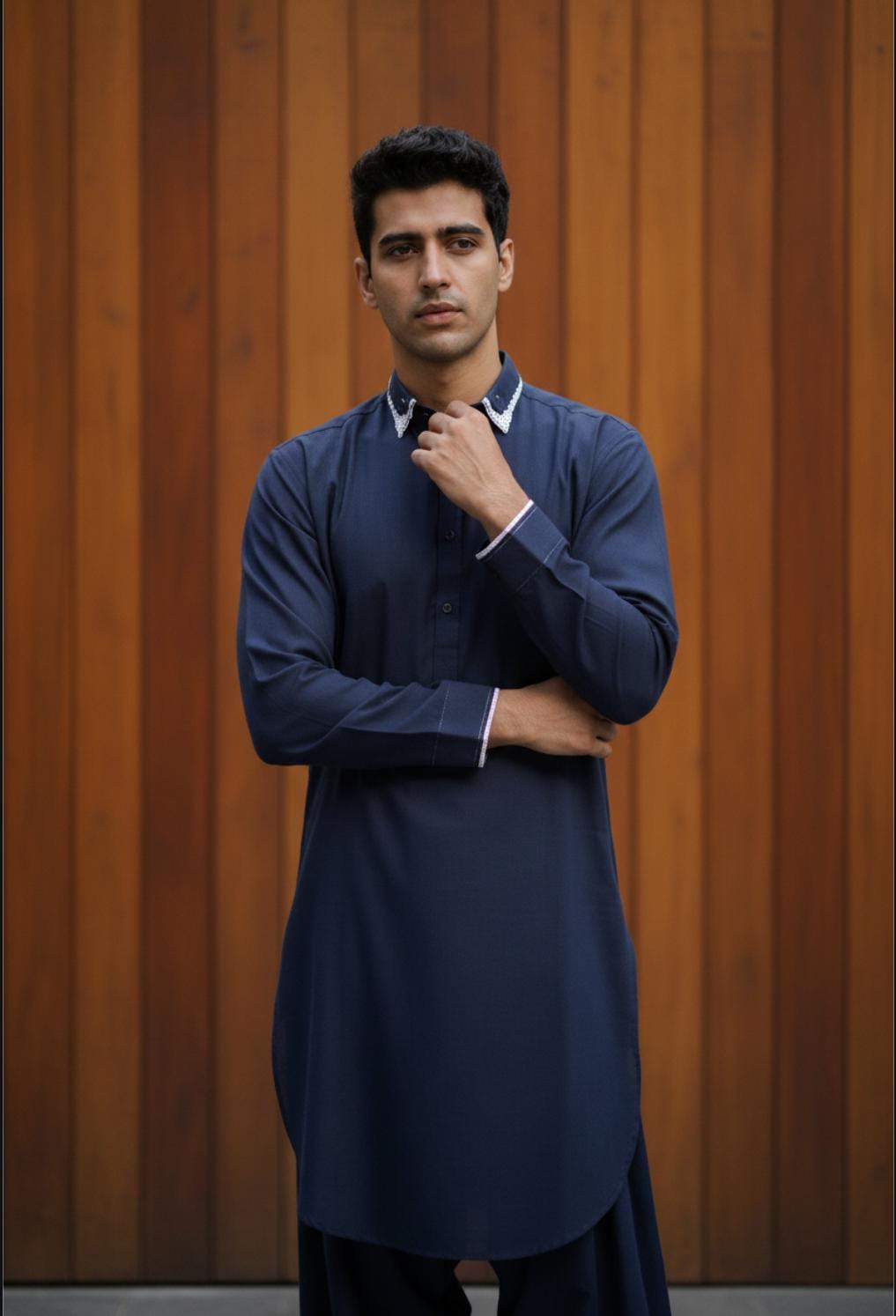 MIDNIGHT CONTRAST NAVY BLUE DESIGN KAMEEZ SHALWAR