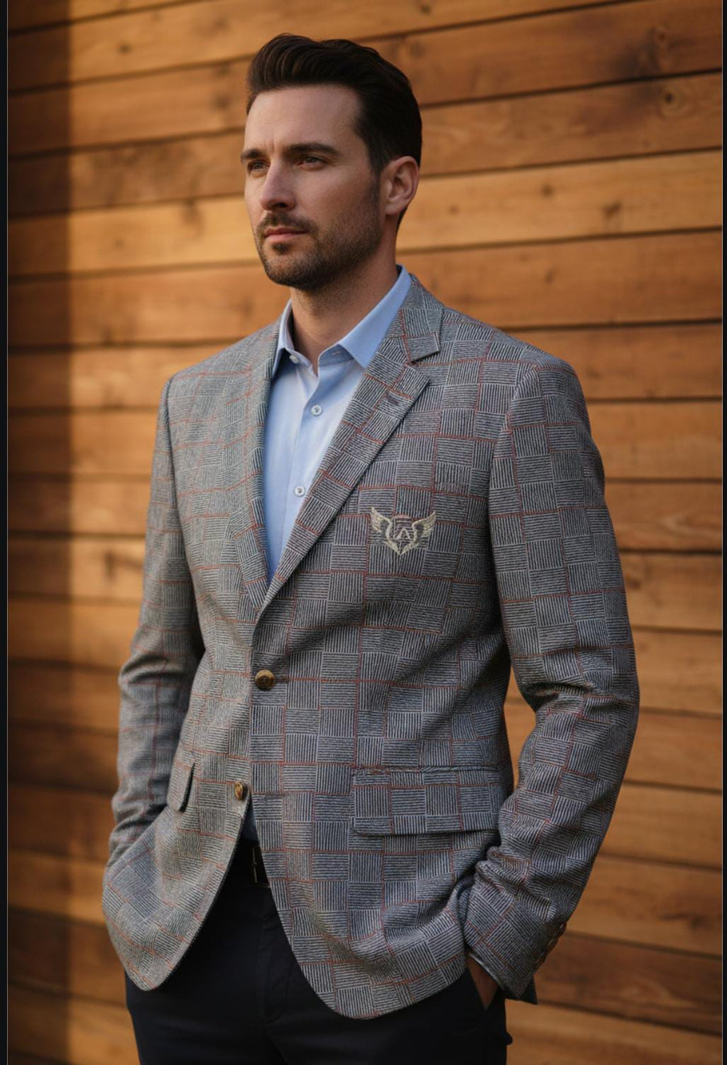 HERITAGE RED CHECK CREST BLAZER