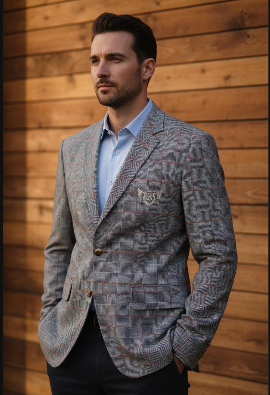 HERITAGE RED CHECK CREST BLAZER
