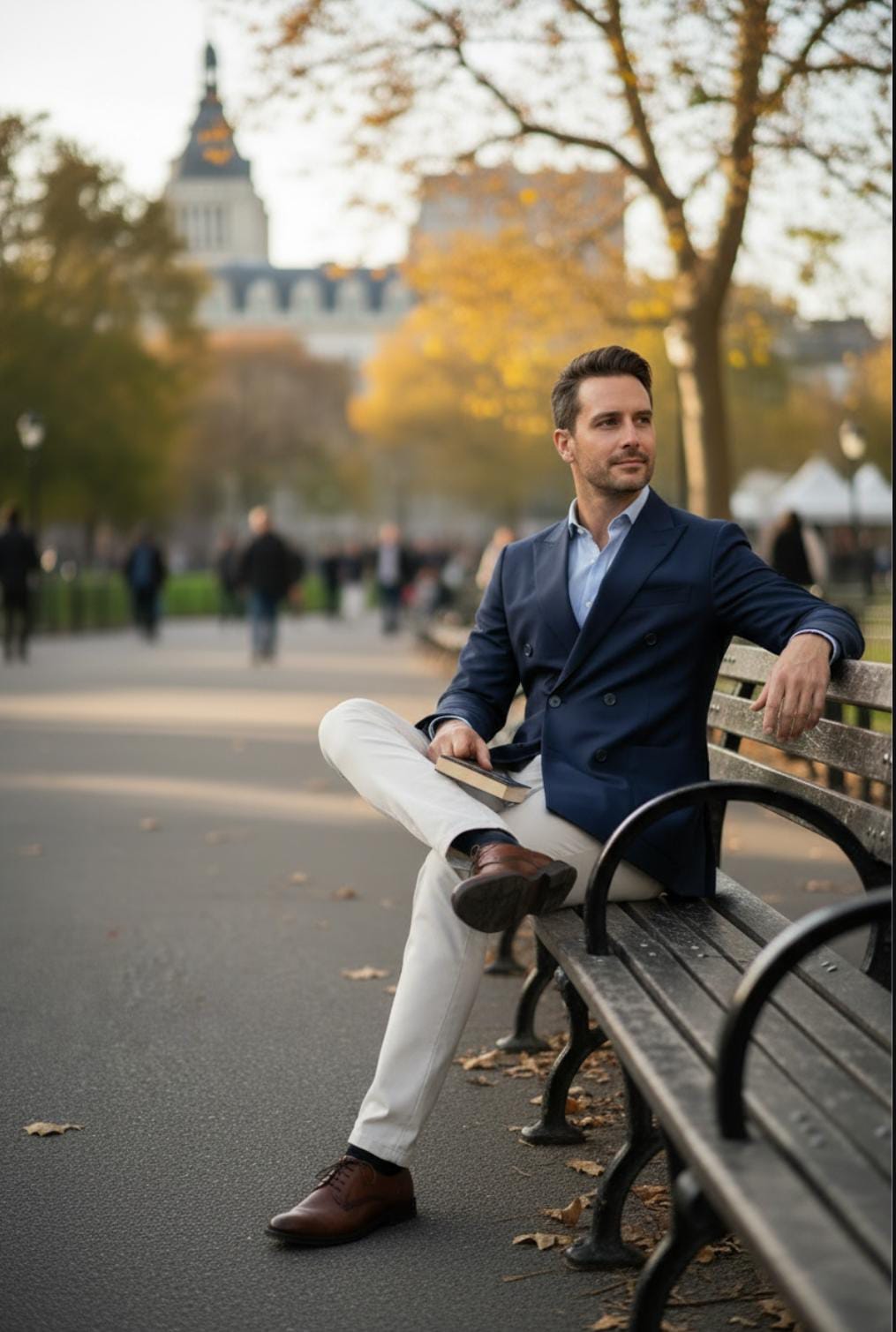 MIDNIGHT NAVY DOUBLE-BREASTED BLAZER