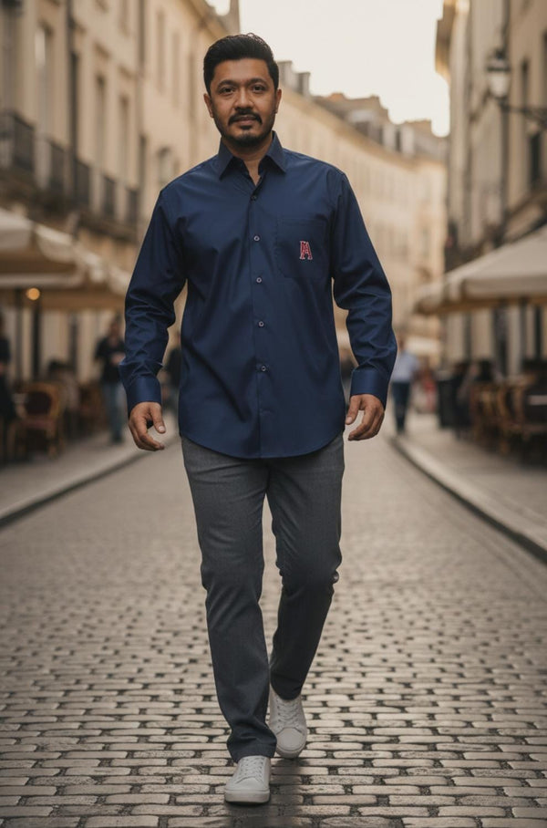 Navy Blue Shirt With Brand Logo