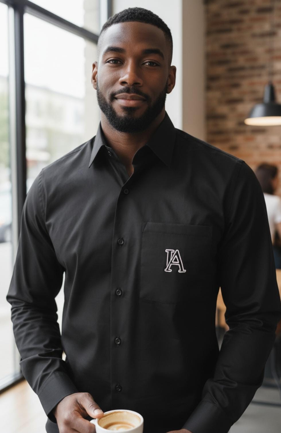 BLACK SHIRT WITH BRAND LOGO