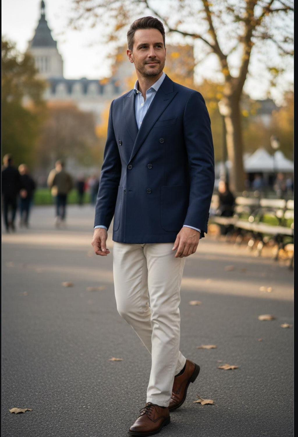 MIDNIGHT NAVY DOUBLE-BREASTED BLAZER
