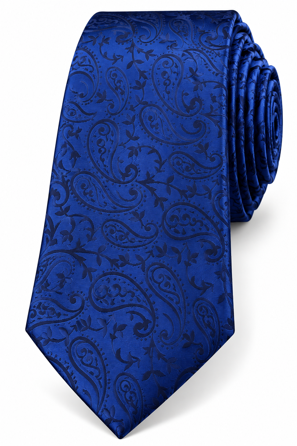 ROYAL BLUE PAISLEY JACQUARD SILK TIE