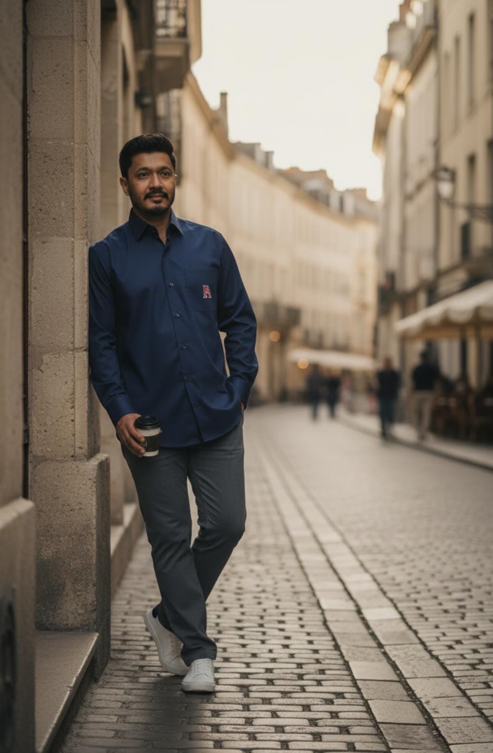 Navy Blue Shirt With Brand Logo