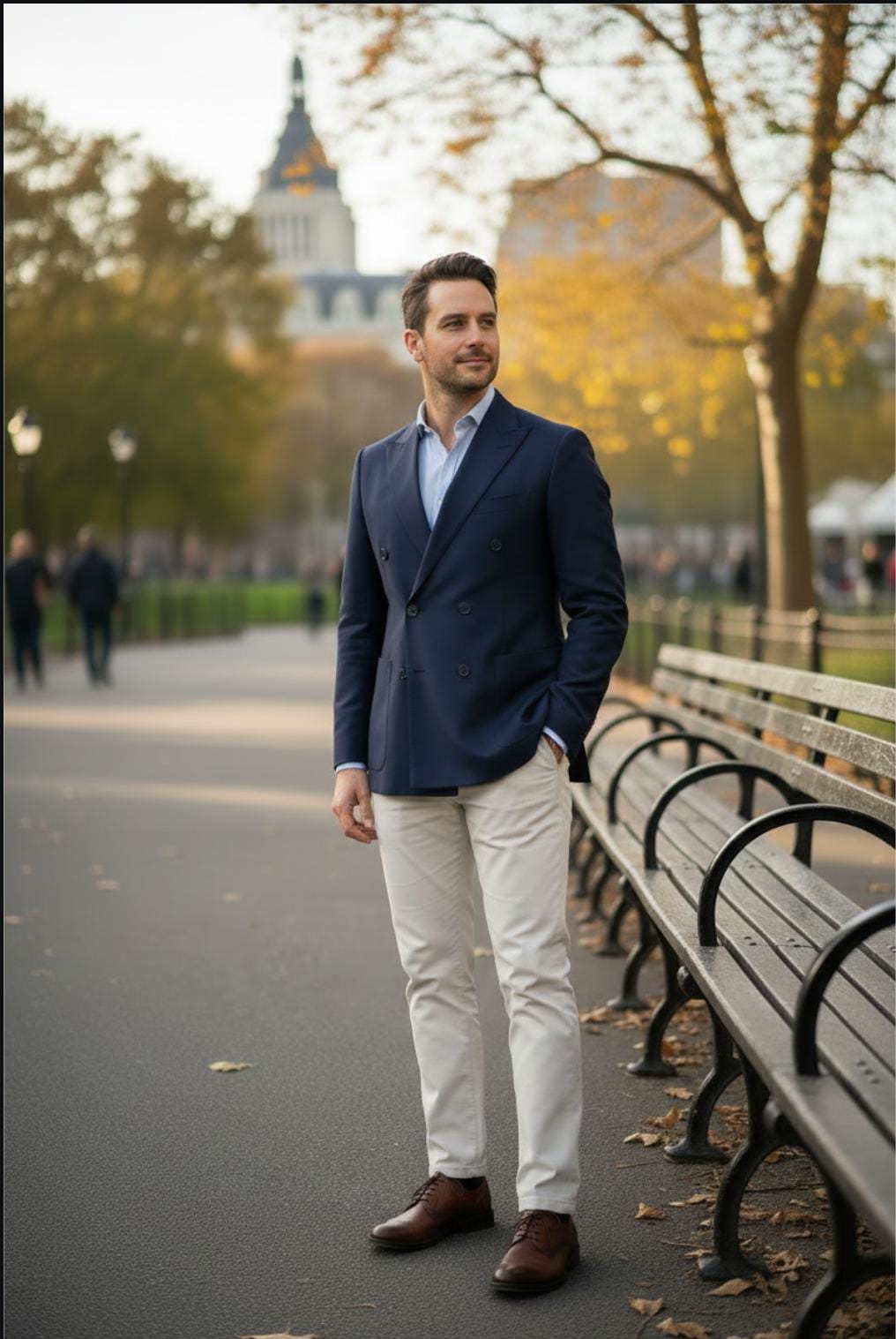 MIDNIGHT NAVY DOUBLE-BREASTED BLAZER