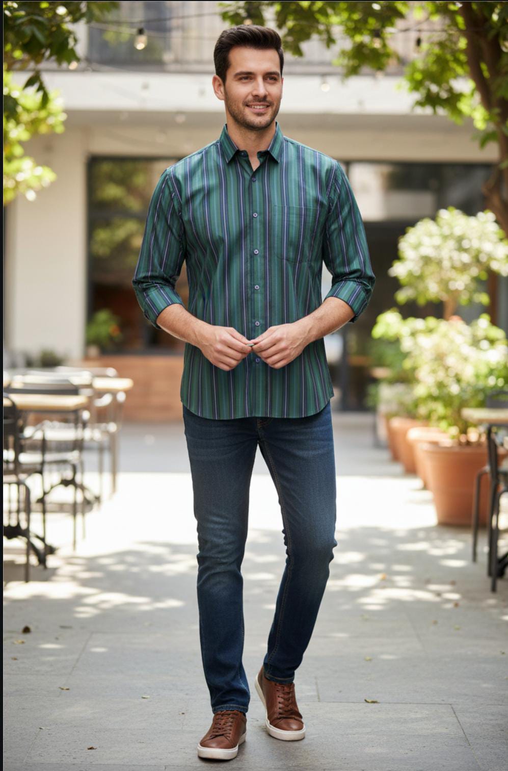 EMERALD STRIPE SHIRT