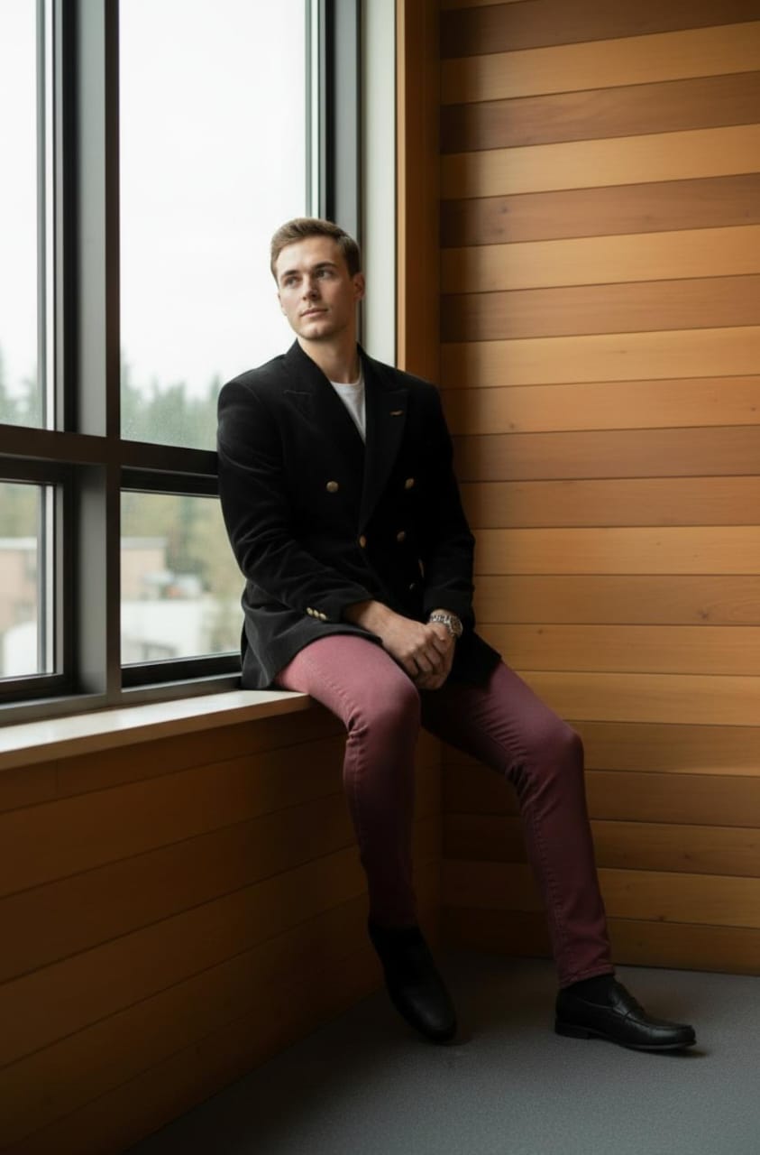 BLACK ROYAL SWEAT DOUBLE BREASTED BLAZER