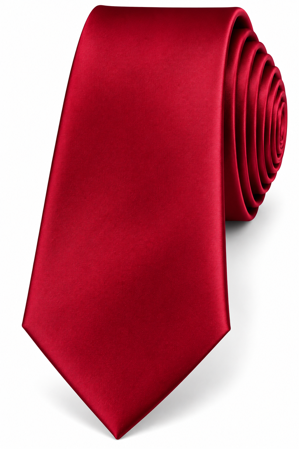 Crimson Red Satin Silk Tie