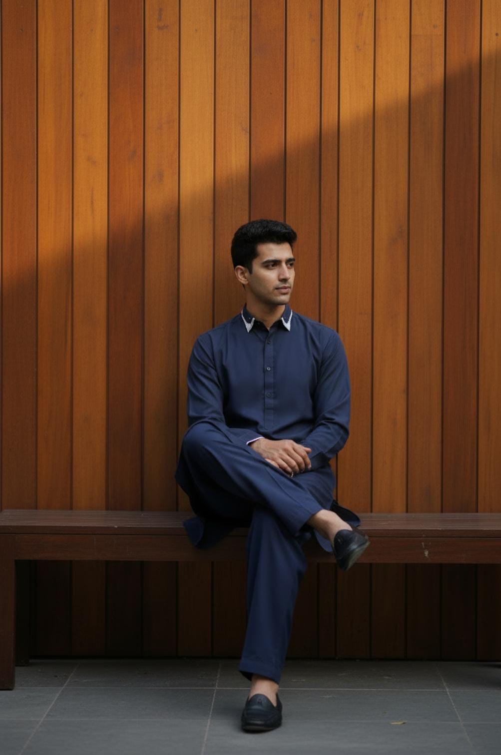 MIDNIGHT CONTRAST NAVY BLUE DESIGN KAMEEZ SHALWAR