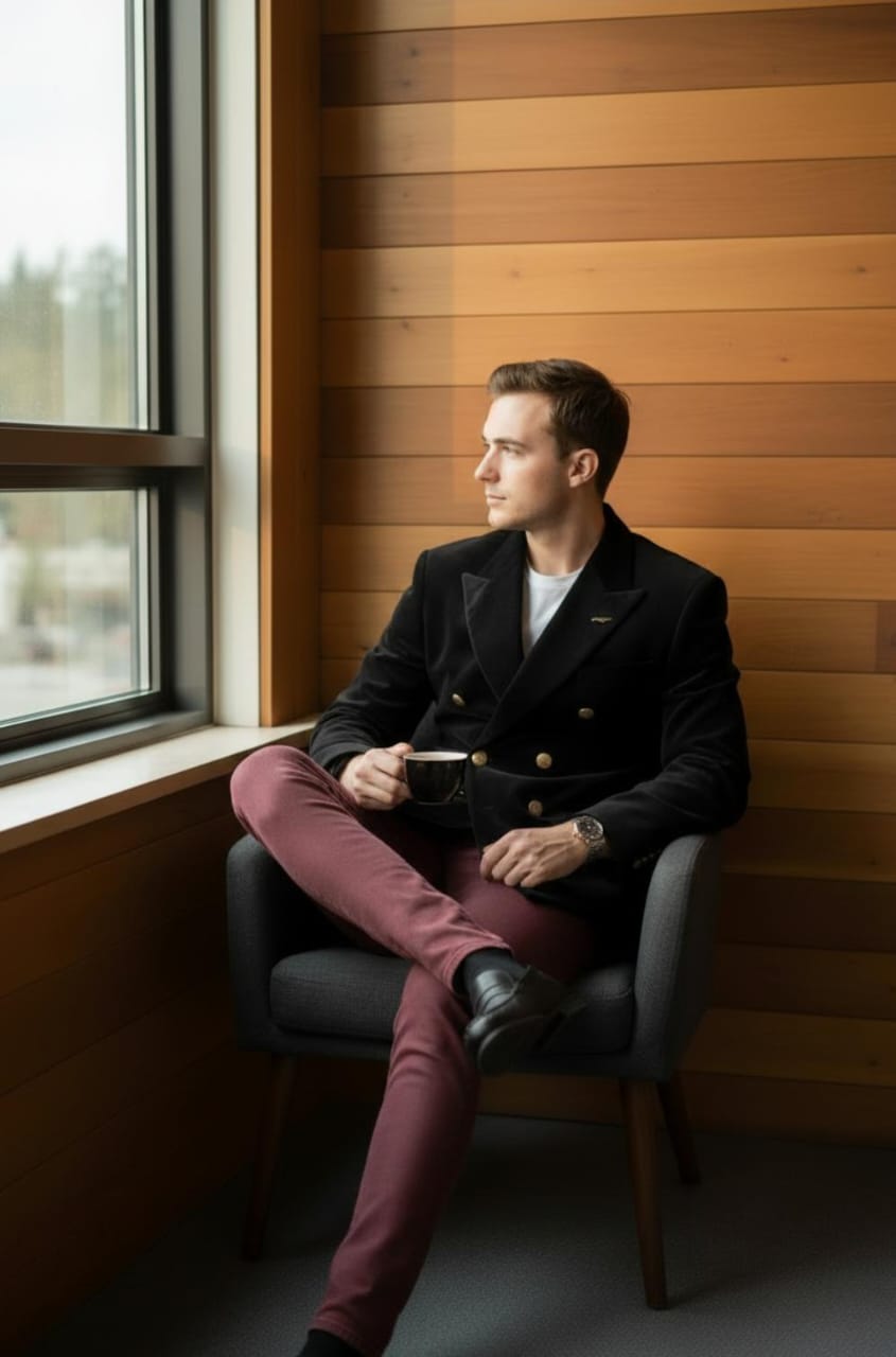 BLACK ROYAL SWEAT DOUBLE BREASTED BLAZER