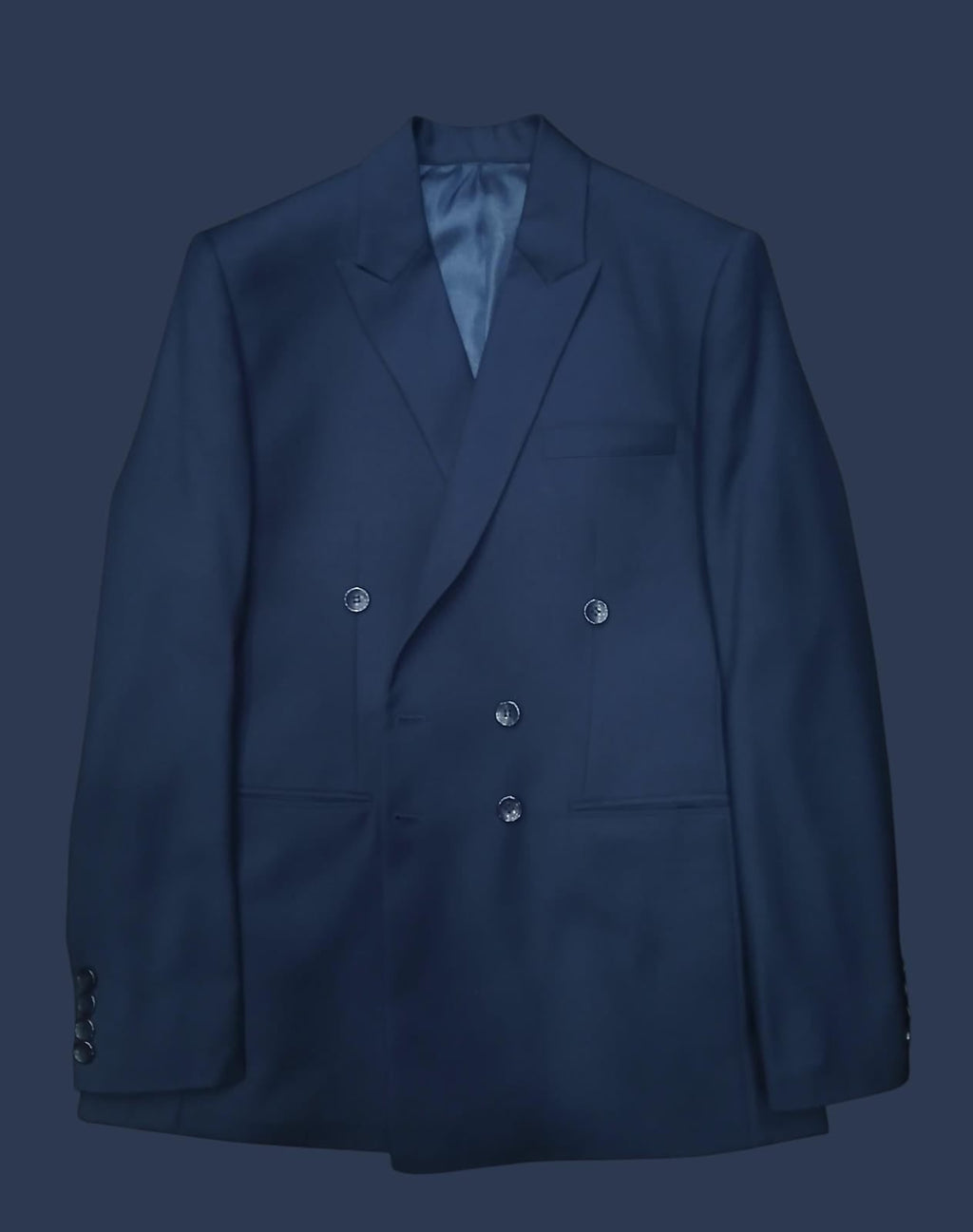 MIDNIGHT NAVY DOUBLE-BREASTED BLAZER