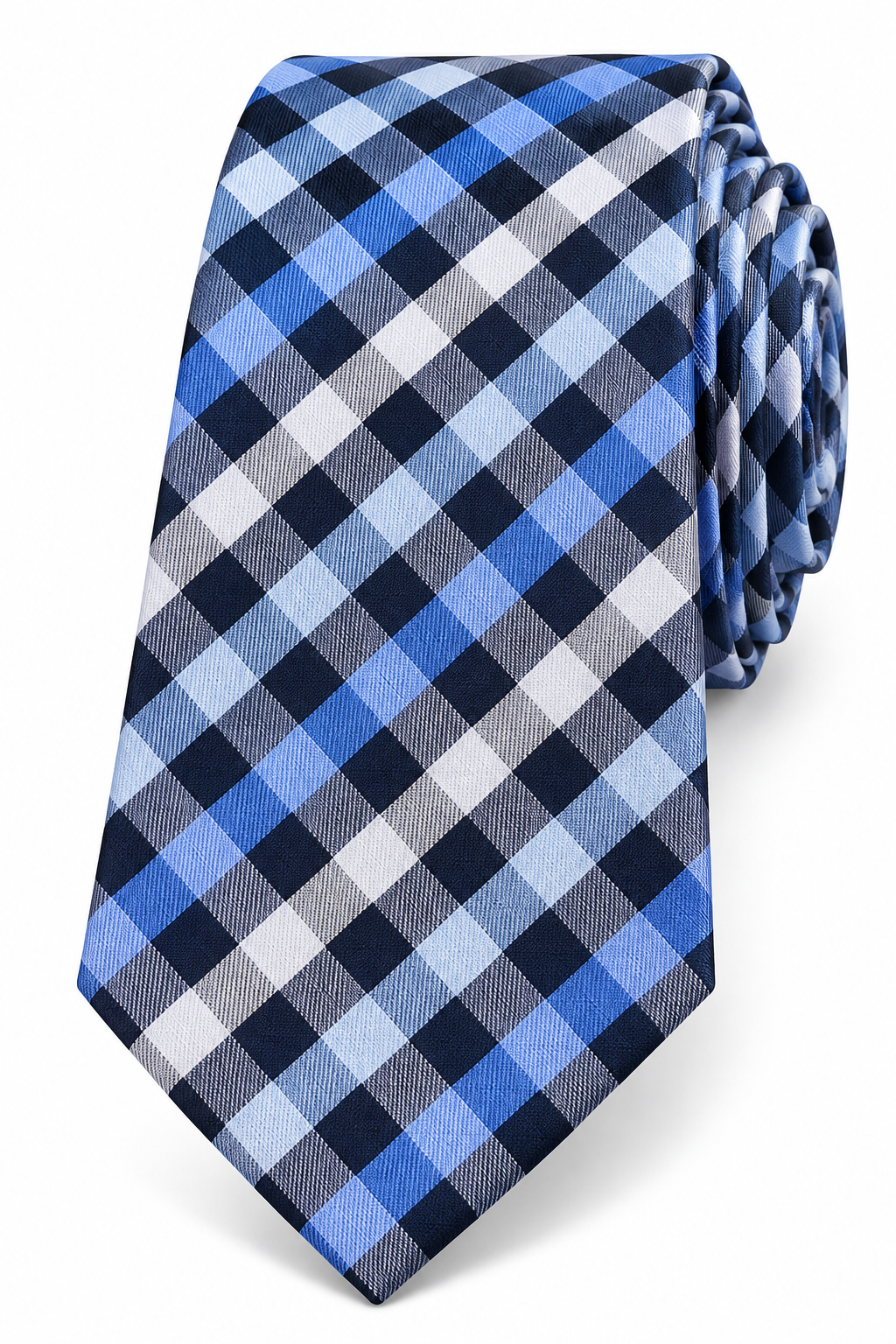 Royal Blue & Navy Argyle Plaid Tie