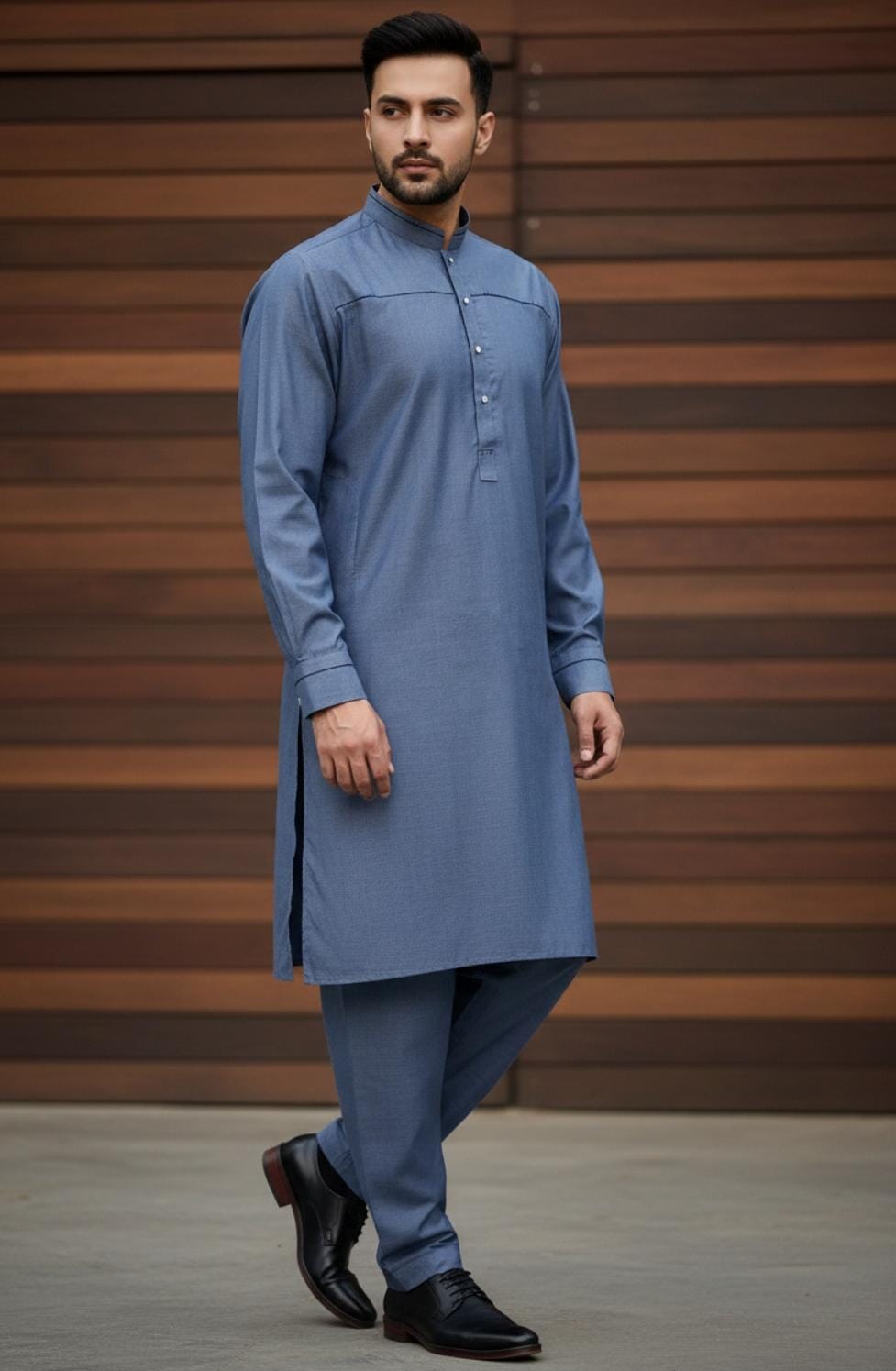 SLATE BLUE DESIGN KAMEEZ SHALWAR
